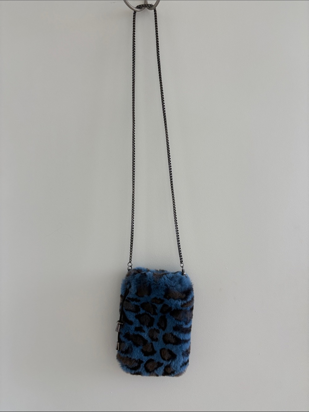 Linda Richards Leopard Fur Crossbody Bag